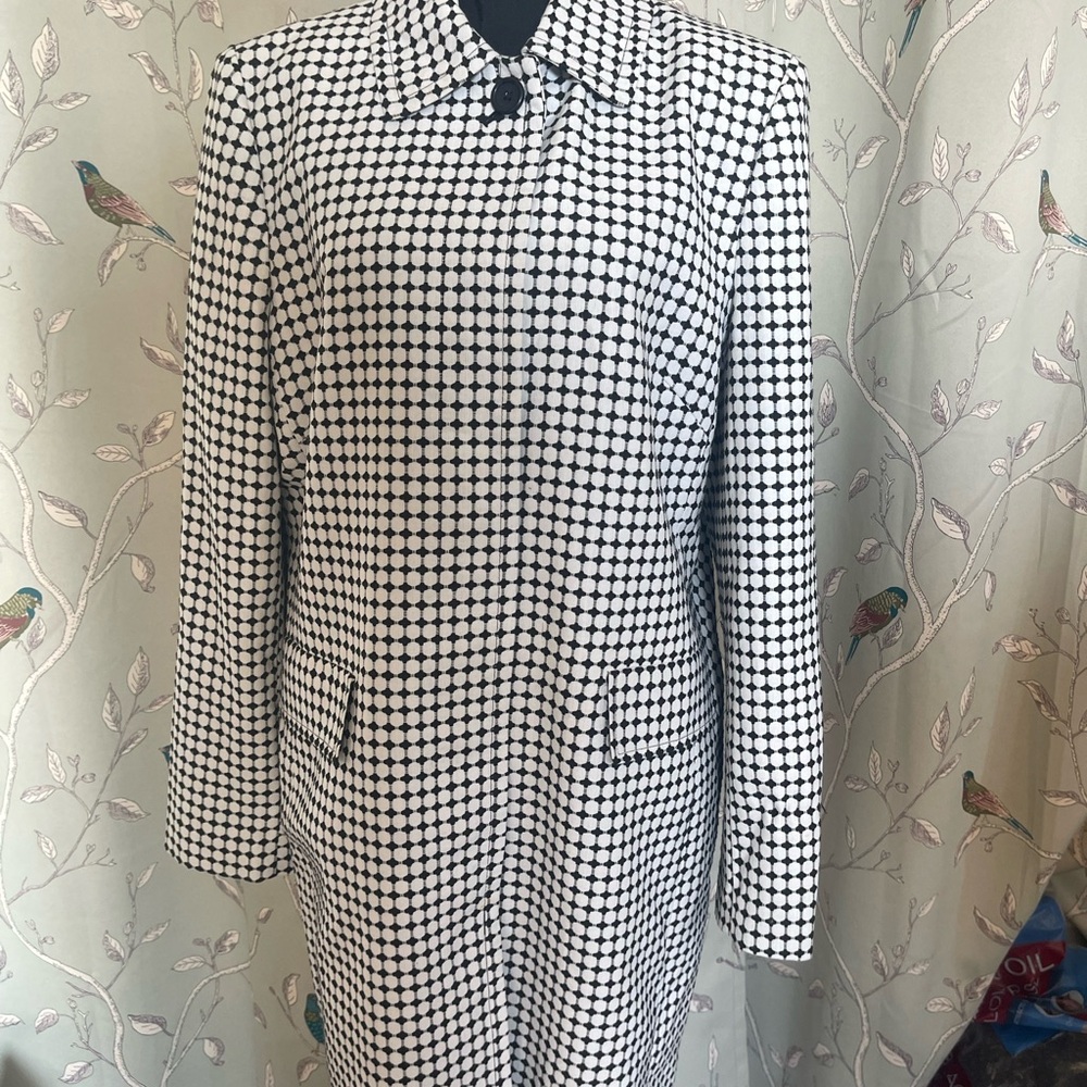 Women’s Style & Co pea coat sz 16 Black and White hollywood cottage core